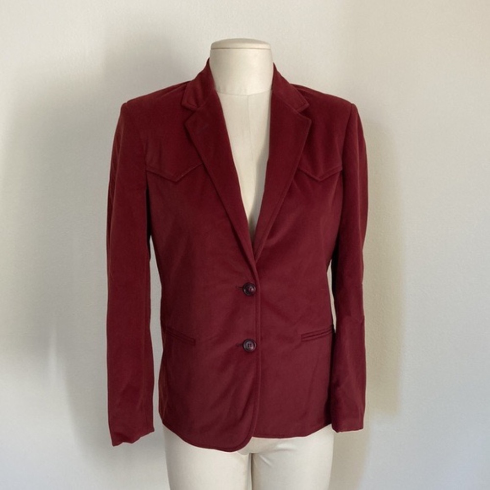 Women's Burgundy Blazer Jacket